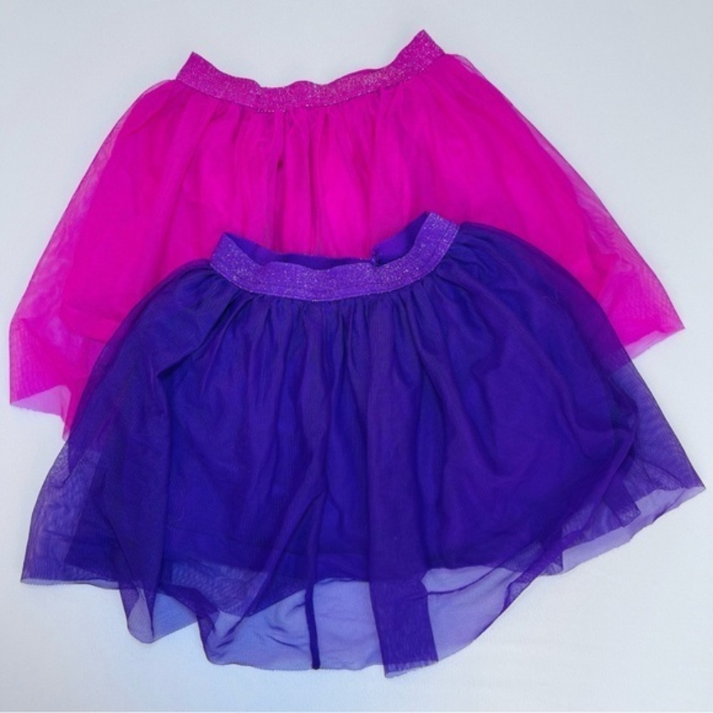 Vibrant Pink and Purple Mini Bubble tulle Skirt Set
